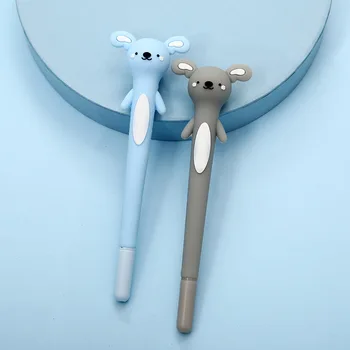  36ШТ Корейская мультяшная ручка с животными, милая моделирующая мягкая резиновая ручка-роллер с ленивцем, студенты могут вытереть синюю ручку для подписи