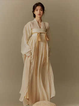  Женское платье Hanfu, красивая китайская фея Династии Тан, Длинная Юбка длиной до груди, Древний костюм для Косплея, платье для фотосъемки