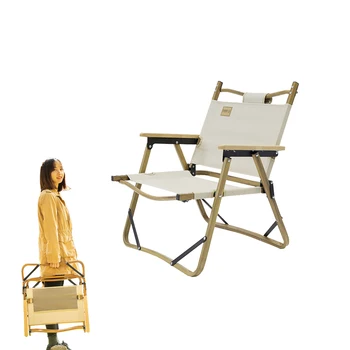  горячее надувательство Amazon открытый легкий алюминиевый портативный складной деревянный стул с древесным зерном