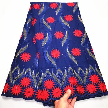 Швейцарское вуалевое кружево Хлопчатобумажная вышивка Нигерийское африканское вуалевое кружево для женского вечернего платья