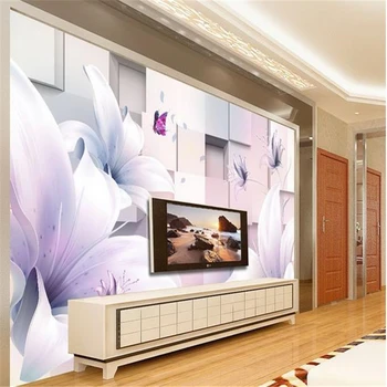  beibehang 3d стереоскопические фрески dream lily Европа ТВ фон обои гостиная спальня фрески papel de parede обои