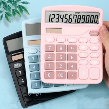  12-значный электронный калькулятор Настольные Калькуляторы Домашний Офис Школьные Калькуляторы солнечной энергии Инструменты финансового учета