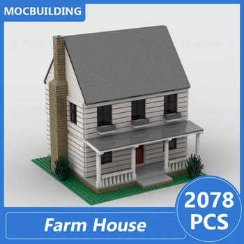  Модель фермерского дома Moc Строительные блоки Diy Сборка Кирпичей Архитектурный дисплей Развивающие творческие Детские игрушки Подарки 2078ШТ
