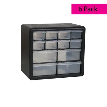  Коробка для хранения с 12 выдвижными ящиками, (упаковка из 6) Коробки для хранения, органайзеры для хранения