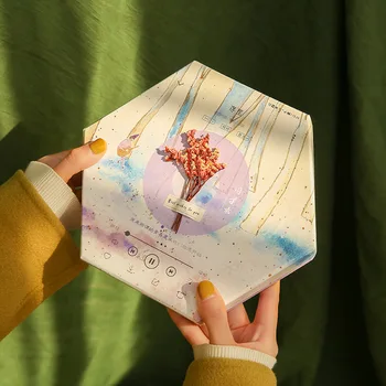  Креативная эстетичная маленькая подарочная коробка из свежей гексагональной бумаги, выпускной альбом студенческой молодежи, гостевая книга для записей одноклассников