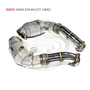  Выпускной коллектор HMD High Flow Downpipe для BMW X5M X6M Автомобильные Аксессуары с каталитическим коллектором без кошачьей трубы