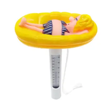  Плавающий термометр для бассейна, прочный термометр со шнурком Для бассейнов, Гидромассажная ванна, спа-центр Для наружных и закрытых бассейнов