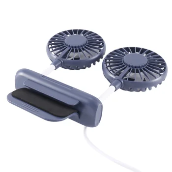  Маленький Настольный Вентилятор с Питанием от USB, Мини-Вентилятор для офисных ноутбуков, 3-Скоростной Настольный Вентилятор Охлаждения Стола с Регулируемым Зажимом Синего Цвета